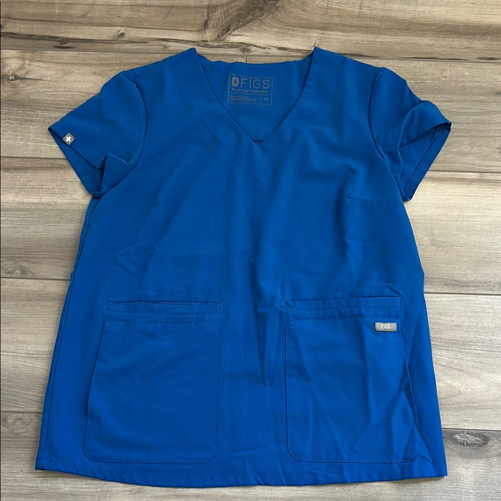 Figs Royal Blue Scrub Top